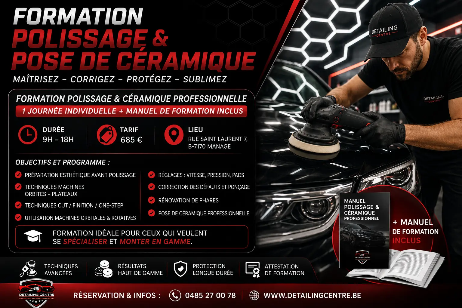 Programme complet de la formation polissage et protection céramique